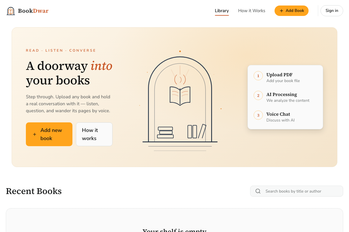 Screenshot of BookDwar
