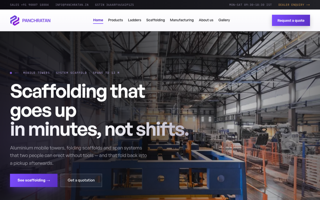 Screenshot of Panchratan Industries